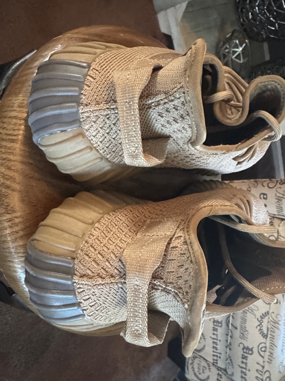 Yeezy Knit Low-Top Sneakers in Tan Brown - Picture 7 of 8
